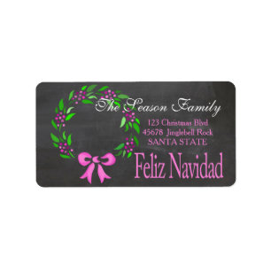 Etiqueta Feliz Navidad Holiday Address Label