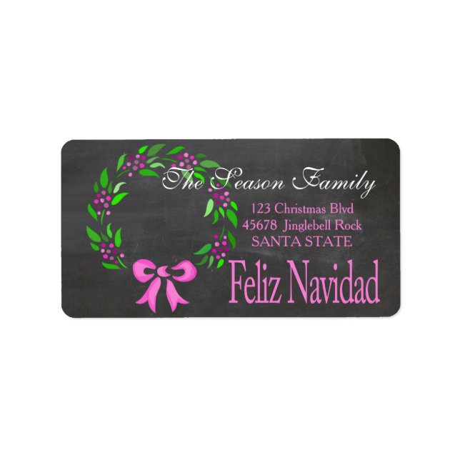 Etiqueta Feliz Navidad Holiday Address Label (Frente)