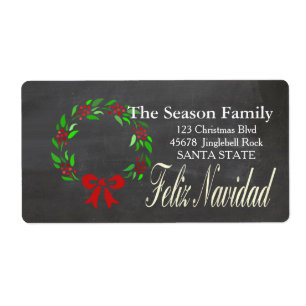 Etiqueta Feliz Navidad Holiday Address Label