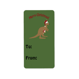 Etiqueta Feliz Navidad Kangaroos