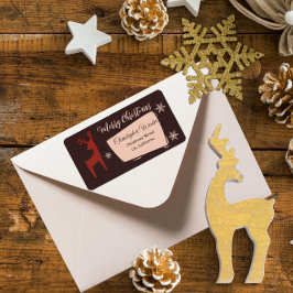 Etiqueta Feliz Navidad, mi pequeño ciervo