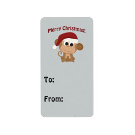 Etiqueta Feliz Navidad! Mono de Santa