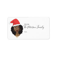 Feliz Navidad, Mujer Negra, Sombrero Red Santa