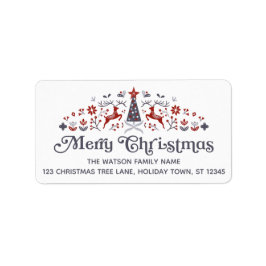 Etiqueta Feliz Navidad, Navidad moderna estilo escandinavo