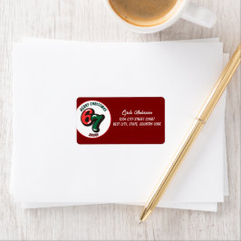 Etiqueta Feliz Navidad Números Rojos 6 & 7 Nombre Personali
