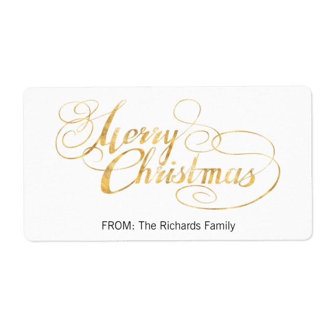 Etiqueta Feliz Navidad (ORO) (Frente)