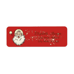 Etiqueta Feliz Navidad, Papá Noel, Brillo