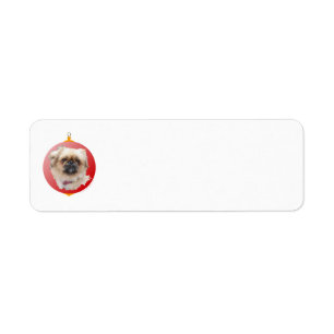 Etiqueta Feliz Navidad Pekinés