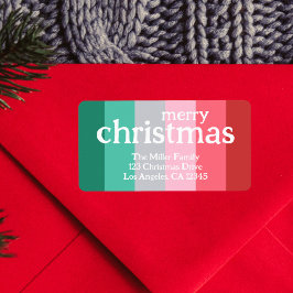 Etiqueta Feliz Navidad rojo y verde