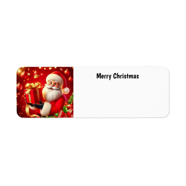 Etiqueta Feliz Navidad Santa Claus  (Frente)