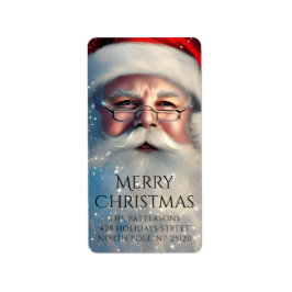 Etiqueta Feliz Navidad Santa Festividad de Invierno