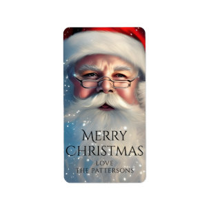 Etiqueta Feliz Navidad Santa Fiestas Navideñas de Invierno