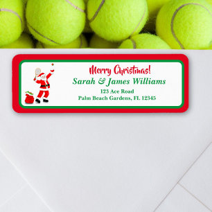 Etiqueta Feliz Navidad Santa Tenis