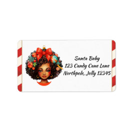 Etiqueta Feliz Navidad Sista Chica negro Navidad Mujer mági