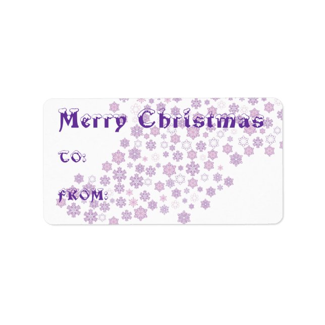 Etiqueta Feliz Navidad Snowflakes (Frente)