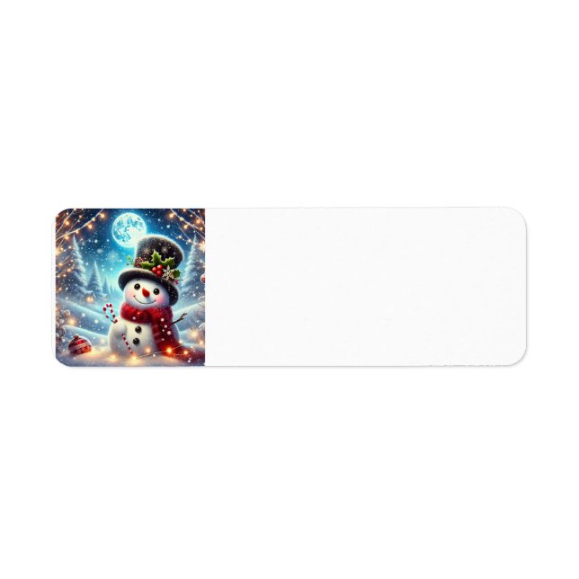 Etiqueta Feliz Navidad Snowman (Frente)