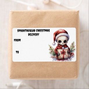 Etiqueta Feliz Navidad Spooky Gothic