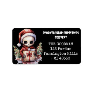 Etiqueta Feliz Navidad Spooky Gothic
