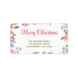 Etiqueta Feliz Navidad | Tipografía Roja de Dirección de De