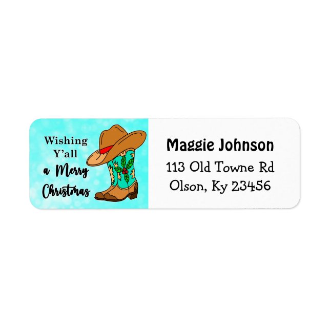 Etiqueta Feliz Navidad todos Cowboy Boots, Gorra (Frente)