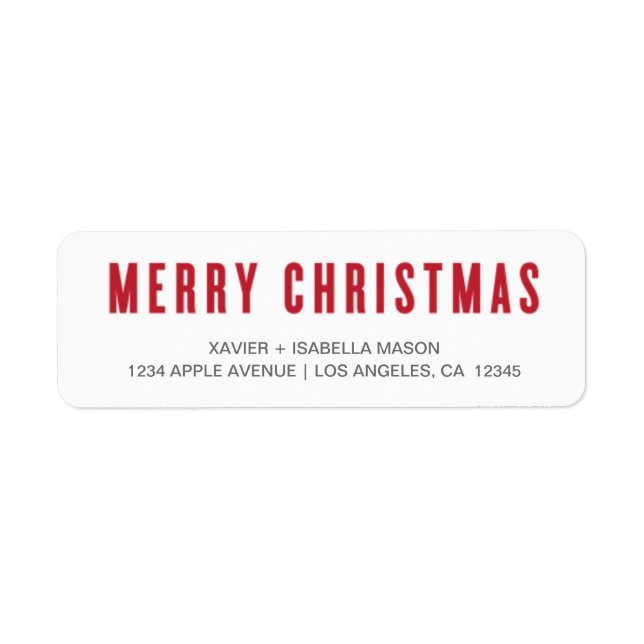 Etiqueta Feliz Navidad Upper case | Rojo (Frente)
