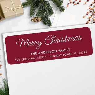 Etiqueta Feliz navidad vacaciones modernas dirección de ret