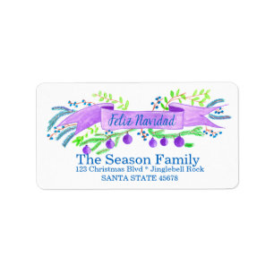 Etiqueta Feliz Navidad, watercolor Christmas banner