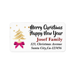 Etiqueta Feliz Navidad y Feliz Año Nuevo