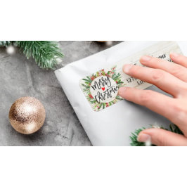 Etiqueta Feliz Navidad y Feliz Año Nuevo Saludos