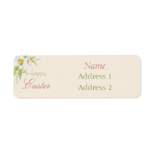 Etiqueta Feliz Pascua Dulce Floral Personalizada