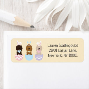 Etiqueta Feliz Pascua Goldendoodle Dogs