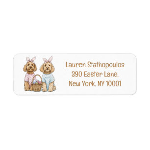 Etiqueta Feliz Pascua Perros Goldendoodle