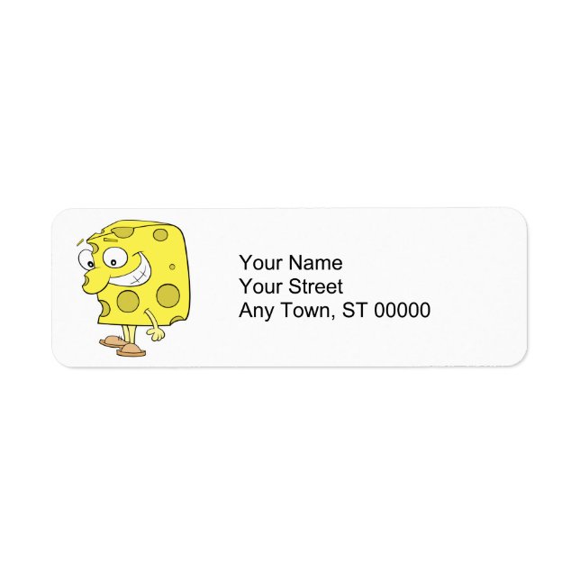 Etiqueta feliz personalizado de queso suizo tonto (Frente)
