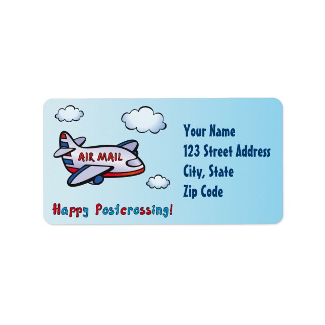 Etiqueta ¡Feliz Postal! - Correo aéreo. (Frente)