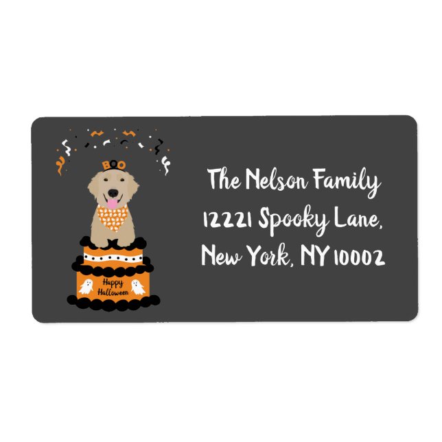 Etiqueta Feliz recuperación de oro de Halloween fantasía fa (Frente)