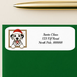 Etiqueta Feliz regreso de Navidades dálmatas