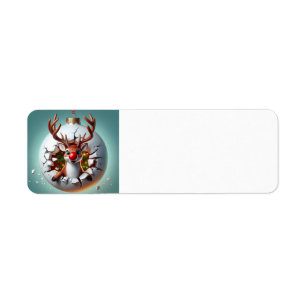 Etiqueta Feliz reno navideño