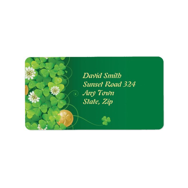 Etiqueta Feliz Shamrock (Frente)