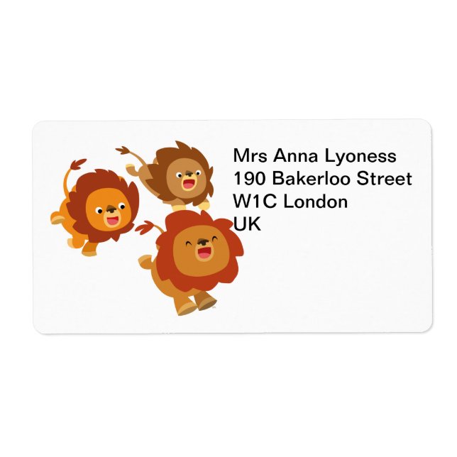 Etiqueta Feliz tributo a los leones Personalizados (Frente)