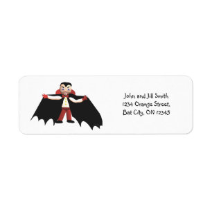 Etiqueta Feliz vampiro de Halloween