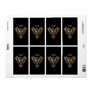 Etiqueta Fénix dorado, elegancia