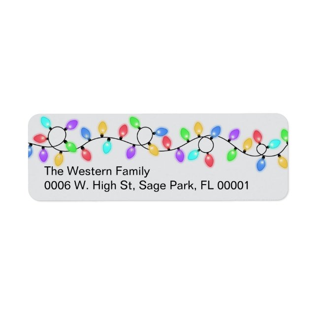 Etiqueta Feriado de luces brillantes (Frente)