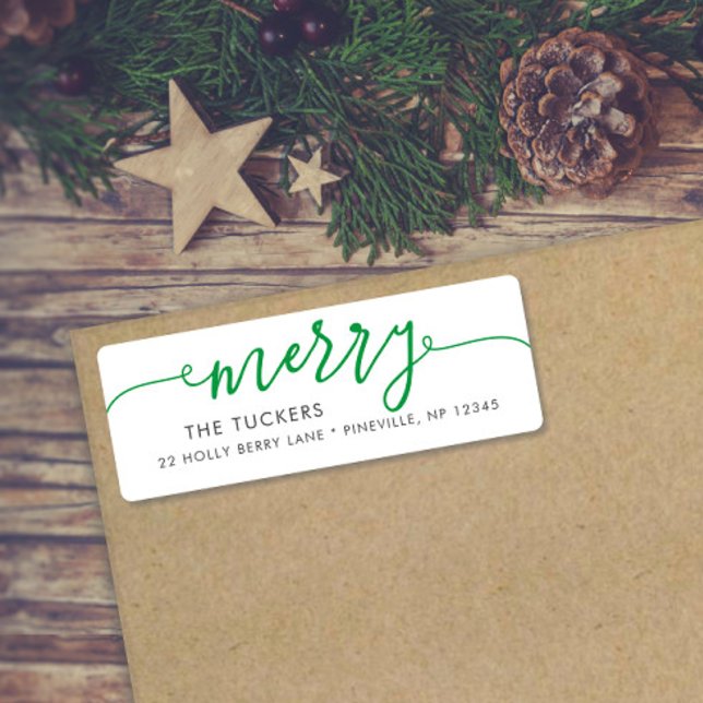 Etiqueta FERRY Script Navidades verdes simples Dirección de (Subido por el creador)