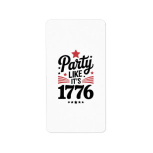 Etiqueta Festeja Como Si Fuera 1776   Camiseta Divertida de
