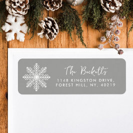 Etiqueta festiva de Navidades de copo de nieve