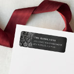 Etiqueta Festive Chalk Holiday Return Address<br><div class="desc">Cute rustic style return address labels for your holiday cards or Christmas season correspondence feature a chalkboard background with an illustration of white Christmas ornaments and snowflakes. Personalize with your return address in classic white lettering.</div>