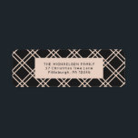 Etiqueta Festive Christmas Black and Cream Check Return<br><div class="desc">Festive Christmas label features a black and cream check pattern background for your return name and address. Please view this Christmas holiday collection for coordinating plaid invitations and accessories!</div>