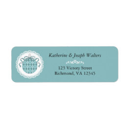 Etiqueta Festive Royal Botanical Robin's Egg Blue Address