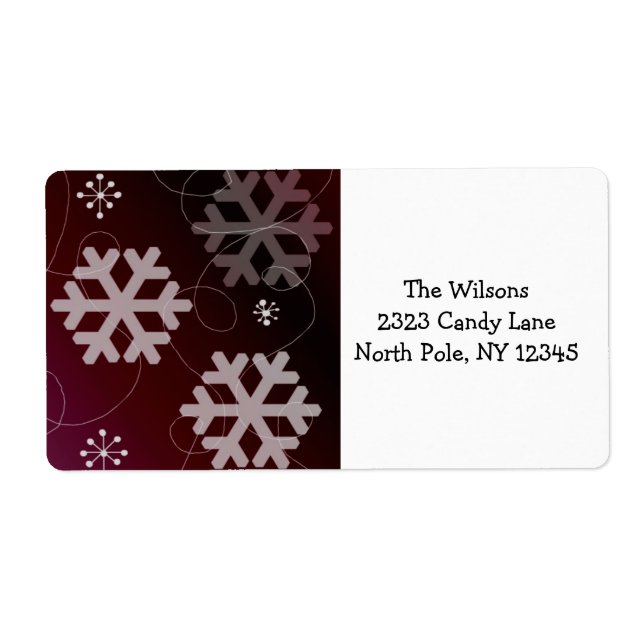 Etiqueta Festive Snowflakes (Frente)