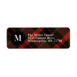 Etiqueta Festive Tartan Monogram Christmas<br><div class="desc">This classic tartan pattern includes classic festive colors of red,  black and green.</div>